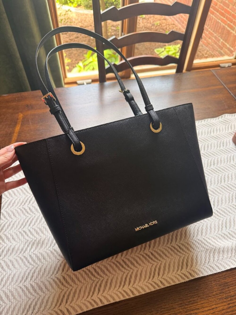 Michael Kors Walsh Saffiano Leather Black Tote